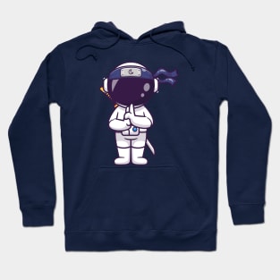 Cute Astronaut Ninja Standing Cartoon Hoodie